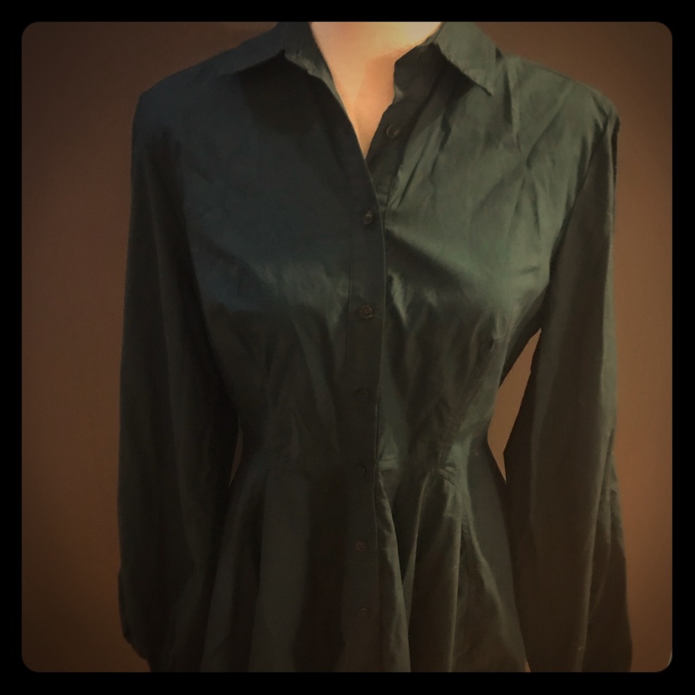 Dark green flare mini dress